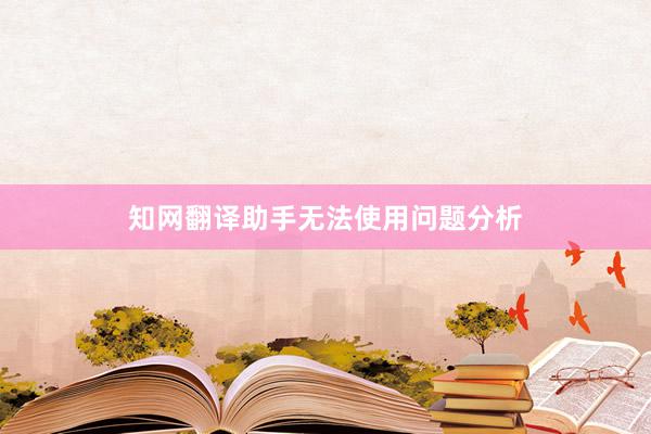 知网翻译助手无法使用问题分析